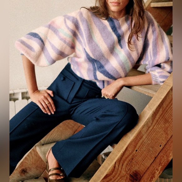 Sezane Sweaters - Sézane Chessy Jumper Zebra Pastel Size S | Mohair Wool Knit Sweater